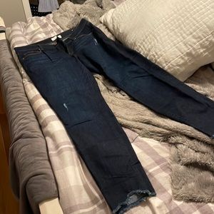 Loft dark wash distressed jeans